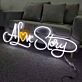 A Love Story mit Herz LED-Neonschild