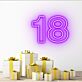 Zahl 18 LED Neonschild Wanddekoration