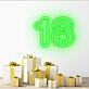 Zahl 18 LED Neonschild Wanddekoration
