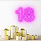 Zahl 18 LED Neonschild Wanddekoration