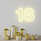 Zahl 18 LED Neonschild Wanddekoration