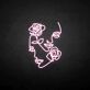 Gesicht mit Rosen LED-Neonschild Wohnzimmer Studio