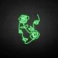 Gesicht mit Rosen LED-Neonschild Wohnzimmer Studio