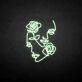 Gesicht mit Rosen LED-Neonschild Wohnzimmer Studio