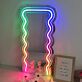 Spiegelrahmen mit Wellenmuster LED-Neonschild Wohnzimmer Schlafzimmer