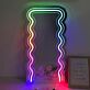 Spiegelrahmen mit Wellenmuster LED-Neonschild Wohnzimmer Schlafzimmer