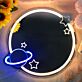 Planet mit Sternen LED-Neonschild Wohnzimmer Kinderzimmer