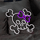 Totenkopf mit Schleife LED-Neonschild Wohnzimmer Bar