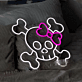Totenkopf mit Schleife LED-Neonschild Wohnzimmer Bar