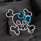 Totenkopf mit Schleife LED-Neonschild Wohnzimmer Bar