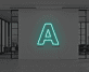 Buchstabe A LED Neonschild für Büro und Wohnzimmer