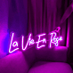 La Vie En Rose LED-Neonschild für Wohnzimmer oder Schlafzimmer