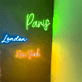 Paris London New York LED-Neonschild für Wohnzimmer Bar