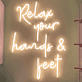 Relax your hands & feet LED-Neonschild für Spa Wellness