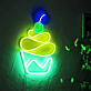 Cupcake mit Kirsche LED-Neonschild für Café und Küche