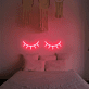 geschlossene Augen mit Wimpern LED-Neonschild Schlafzimmer Wohnzimmer