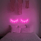 geschlossene Augen mit Wimpern LED-Neonschild Schlafzimmer Wohnzimmer