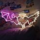 Engel und Teufel LED-Neonschild mit Herzmotiv