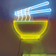 Schüssel mit Nudeln und Essstäbchen LED-Neonschild für Restaurant