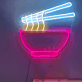 Schüssel mit Nudeln und Essstäbchen LED-Neonschild für Restaurant