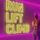 RUN LIFT CLIMB LED-Neonschild für Fitnessstudio