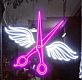 Schere mit Flügeln LED-Neonschild für Friseursalon