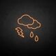 Gewitterwolke mit Regen und Blitz LED-Neonschild Wohnzimmer Bar