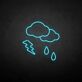 Gewitterwolke mit Regen und Blitz LED-Neonschild Wohnzimmer Bar