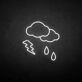 Gewitterwolke mit Regen und Blitz LED-Neonschild Wohnzimmer Bar