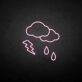 Gewitterwolke mit Regen und Blitz LED-Neonschild Wohnzimmer Bar