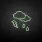 Gewitterwolke mit Regen und Blitz LED-Neonschild Wohnzimmer Bar