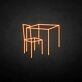 Tisch und Stuhl als grafisches LED-Neonschild