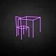 Tisch und Stuhl als grafisches LED-Neonschild