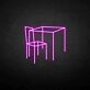Tisch und Stuhl als grafisches LED-Neonschild