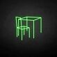 Tisch und Stuhl als grafisches LED-Neonschild