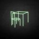 Tisch und Stuhl als grafisches LED-Neonschild