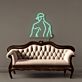 Linienzeichnung eines muskulösen Mannes mit Mütze LED-Neonschild Wohnzimmer Studio