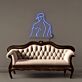 Linienzeichnung eines muskulösen Mannes mit Mütze LED-Neonschild Wohnzimmer Studio