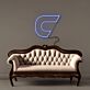 Abstrakter Buchstabe C Symbol LED-Neonschild Wohnzimmer Büro