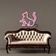 sitzende Katze LED-Neonschild Wohnzimmer