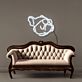 Französische Bulldogge mit Sonnenbrille LED-Neonschild Wohnzimmer