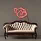 Französische Bulldogge mit Sonnenbrille LED-Neonschild Wohnzimmer