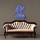 DJ mit Plattenspieler LED-Neonschild Wohnzimmer Partyraum