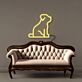 sitzender Hund LED-Neonschild Wohnzimmer