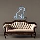 sitzender Hund LED-Neonschild Wohnzimmer