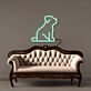 sitzender Hund LED-Neonschild Wohnzimmer