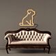 sitzender Hund LED-Neonschild Wohnzimmer