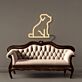 sitzender Hund LED-Neonschild Wohnzimmer