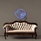 Geisterfigur mit offenem Mund LED-Neonschild Wohnzimmer Gamingzimmer