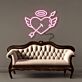 Herz mit Flügeln und Heiligenschein durchbohrt von Pfeil LED-Neonschild Wohnzimmer Schlafzimmer